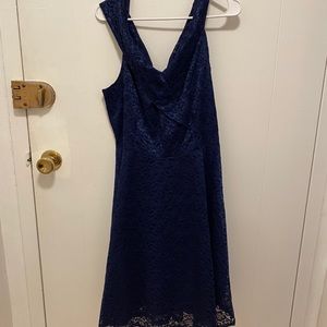 Navy lace cocktail dress